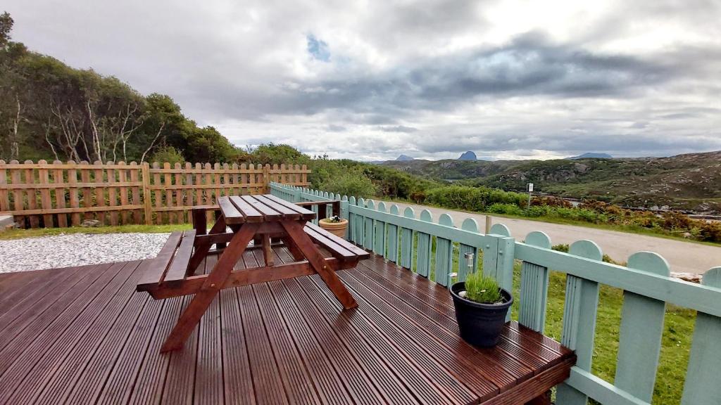 Outdoor decking and picnic table